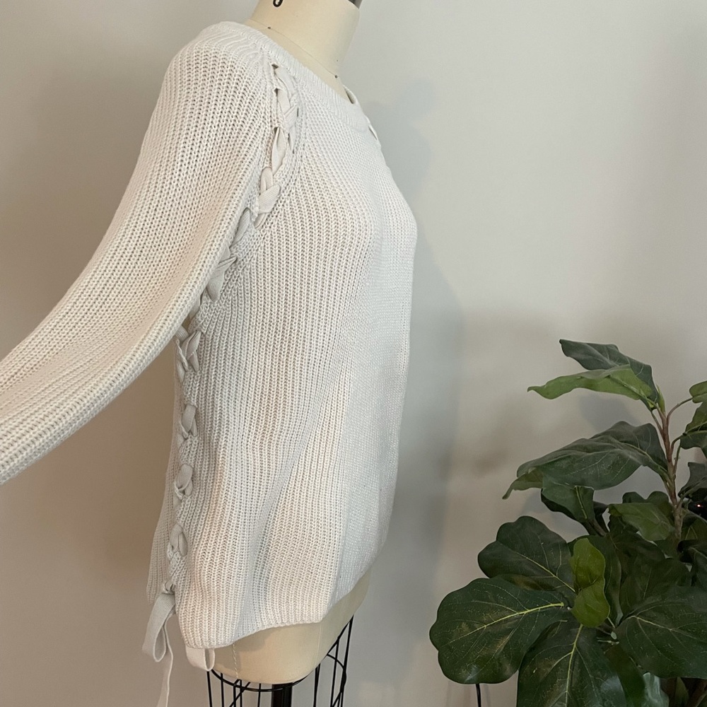 SALE‼️ LOST + WANDER Ivory sweater braided sides